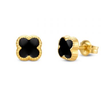 Cercei din aur 14K Black Clover