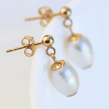 Cercei perle naturale, aur filat - Soul Pearl #2