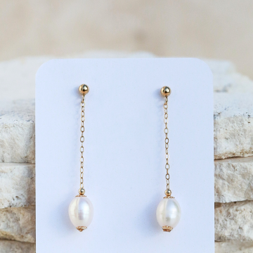 Cercei perle naturale, aur filat - Soul Pearl #5