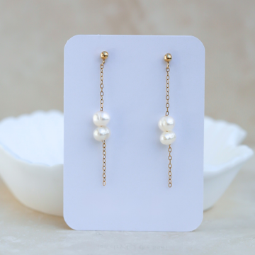 Cercei perle naturale, aur filat - Soul Pearl #6
