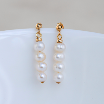 Cercei perle naturale, aur filat - Soul Pearl #7