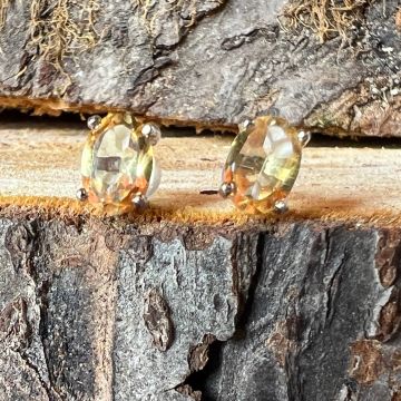 Cercei stud citrin 5 * 7 mm din argint