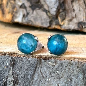 Cercei stud sfere apatit 8 mm