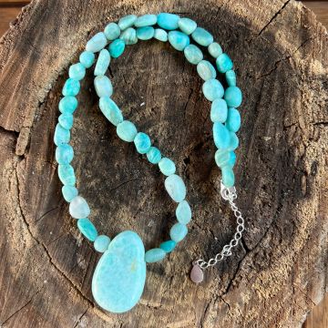 Colier amazonit natural Wave #49