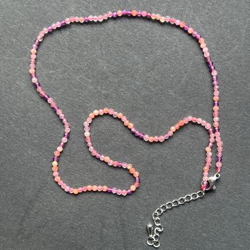 Colier Ametist Cuart Roz Citrin sfere 2 mm