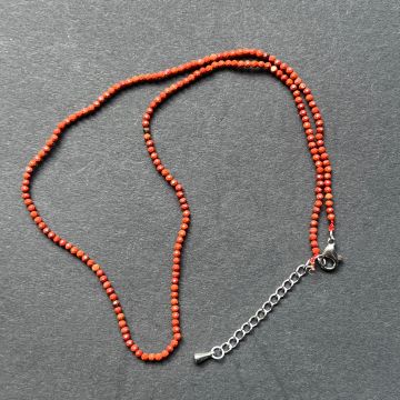 Colier Jasp Rosu sfere 2 mm