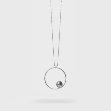 Colier lant lung Vault cu pandant, din alama placat cu gun metal