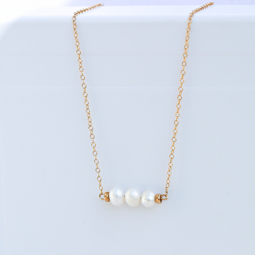 Colier perle naturale, aur filat - Soul Pearl #1