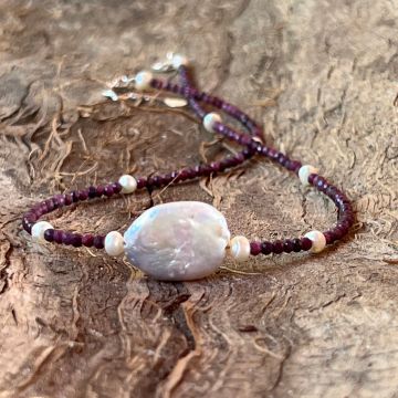 Colier perle si rubin Ruby#24