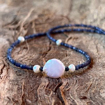 Colier safir si perle Celestial#26