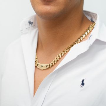 Lanț Monaco Clasic din Aur 14K – 52.02g, 13.5mm, 59cm, Unisex