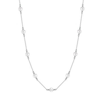 Lantisor argint 925, JW1534, model perla, placat cu rodiu