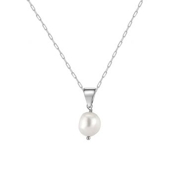 Lantisor argint 925, JW1537, model perla, placat cu rodiu