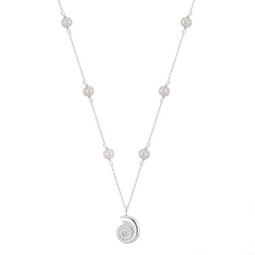 Lantisor argint 925, JW1540, model scoica, placat cu rodiu