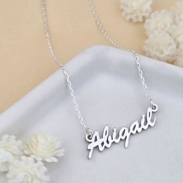 Lantisor Nume - font brushscript - Argint 925