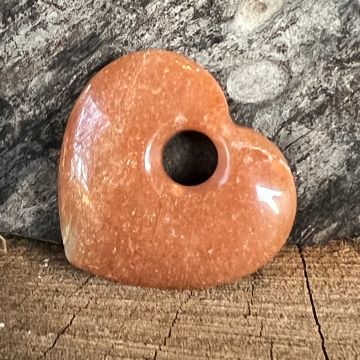 Pandantiv piatra pi donut inima aventurin portocaliu