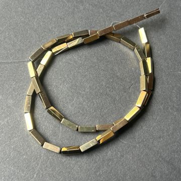 Sirag margele pietre semipretioase HEMATIT BRICK BRONZ
