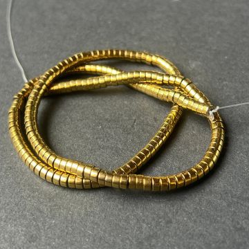 Sirag margele pietre semipretioase HEMATIT DISC GOLD