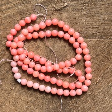 Sirag margele pietre semipretioase sfere CORAL ROZ