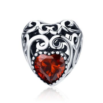 Talisman din argint Vintage Birthstone - Ianuarie
