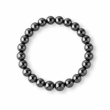 Bratara cu Hematit 8 mm Impamantare si Focus ,   Unisex, minimalista, puternica
