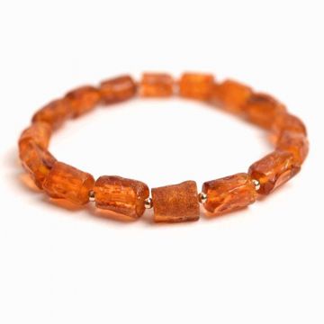 Bratara cu margele ovale 13mm de chihlimbar ,   Protectie si energie