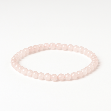 Bratara Elastica cu Margele de Cuart Roz 5mm ,   Iubire si Vindecare Emotionala