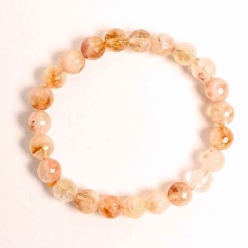 Bratara Elastica Radianta cu Citrin Fatetat 8mm ,   Energie si Prosperitate