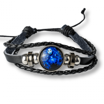 Bratara Zodia Fecioara ajustabila din Piele Sintetica cu Cabochon Rotund ,   Simbol Astrologic Personalizat pentru Energie si Identitate Astrala