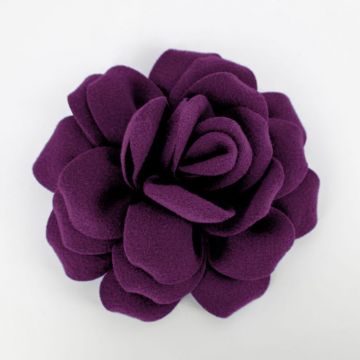 Brosa floare mov cu diametru de 20 cm din stofa, cu clips si ac