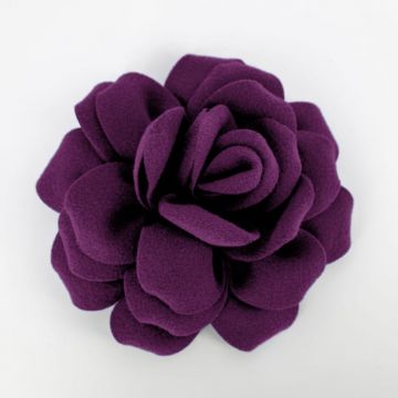 Brosa floare mov cu diametru de 20 cm din stofa, cu clips si ac