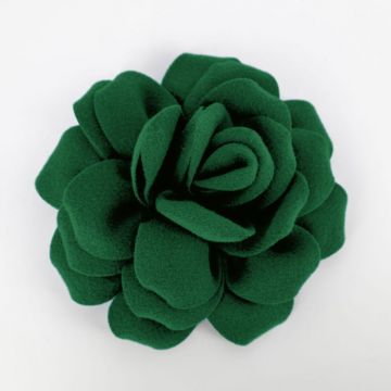 Brosa floare verde cu diametru de 20 cm din stofa, cu clips si ac