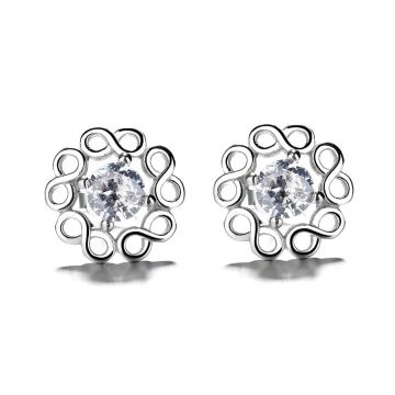 Cercei argint 925, JW1579, model infinit, placati cu rodiu