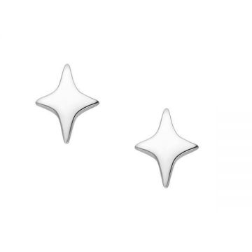 Cercei din argint 925 Sterling, cu inchidere Push-Back, model Silver Star, 0.5g