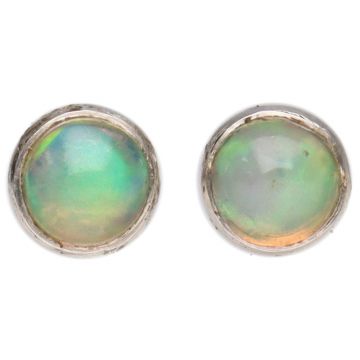 Cercei stud opal din argint Round | Model 3