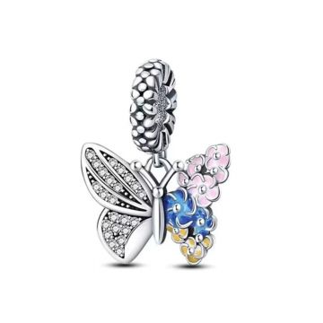 Charm/talisman argint 925, JW1195, model fluture, placat cu rodiu