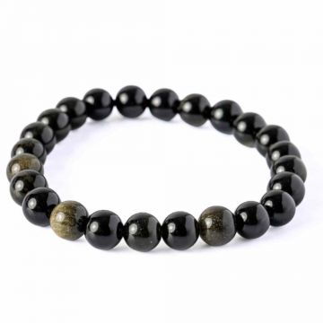 Claritate si Protectie ,   Bratara din Obsidian Auriu Natural de 8mm