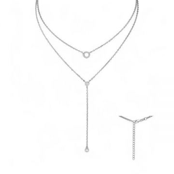 Colier din argint 925 cu dublu lănțișor, model Double Charm, 4,4g
