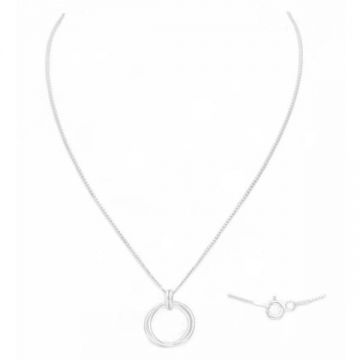 Colier din argint 925 cu dublu lantisor, model Triple Circle, 2 g