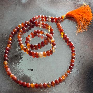 Colier Mala din carneol – 108 mărgele naturale