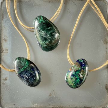 Colier pandantiv azurit-malachit DROP