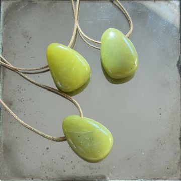 Colier pandantiv jad verde DROP model 2