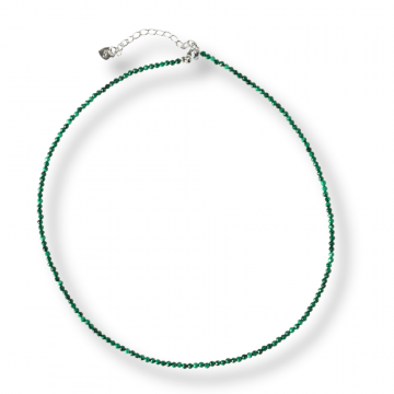 Energie si Echilibru ,   Choker din Otel Inoxidabil cu Malachit Natural Fatetat