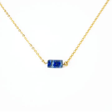 Intelepciune si Claritate ,   Colier cu Pandantiv Hexagonal din Lapis Lazuli Natural pe Lant de Cupru
