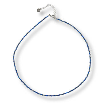Intelepciune si Creativitate ,   Choker din Otel Inoxidabil cu Lapis Lazuli Natural Fatetat