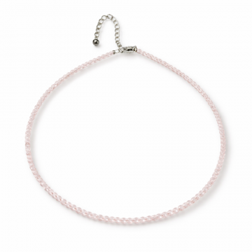 Iubire si Delicatete ,   Choker din Otel Inoxidabil cu Cuart Roz fatetat