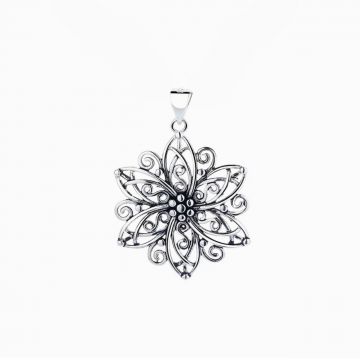 Pandantiv argint 925, JW1595, model floare, placat cu rodiu
