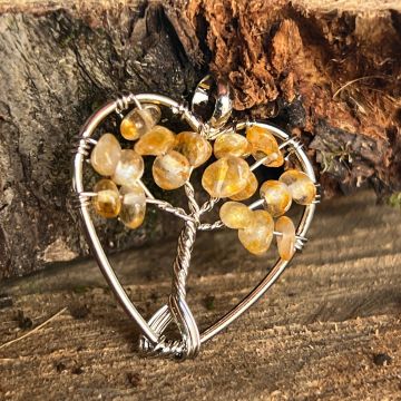 Pandantiv citrin inima Tree of Life