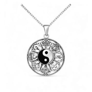 Pandantiv din argint 925 oxidat, model Yin-Yang - 7.2 g
