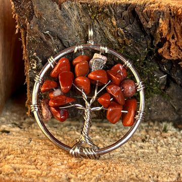 Pandantiv jasp rosu Tree of Life